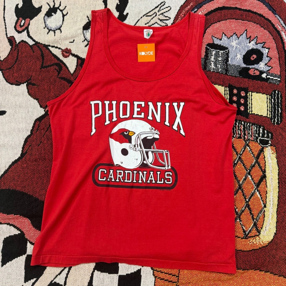 Vintage Phoenix Cardinals Tank Top Mens XL Red Desert Sportswear NFL Football